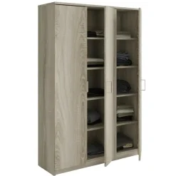 Interiax Opbergkast - Kledingkast 'Amelie' - Sonoma Eik - 3 Deurs - 180x120x40cm