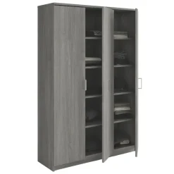 Interiax Opbergkast - Kledingkast 'Amelie' - Grijze Eik - 3 Deurs - 180x120x40cm