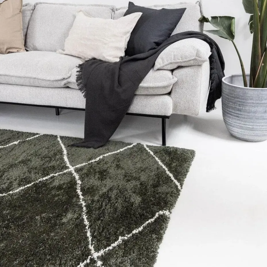 Interieur05 berber vloerkleed Nea groen/cream - 330 x 240 cm