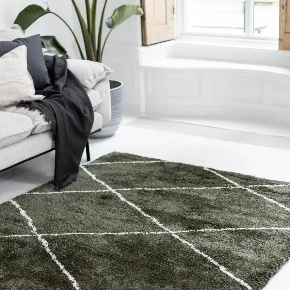 Interieur05 berber vloerkleed Nea groen/cream - 330 x 240 cm