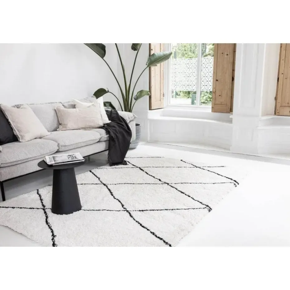 Interieur05 berber vloerkleed Nea wit/zwart - 230 x 160 cm