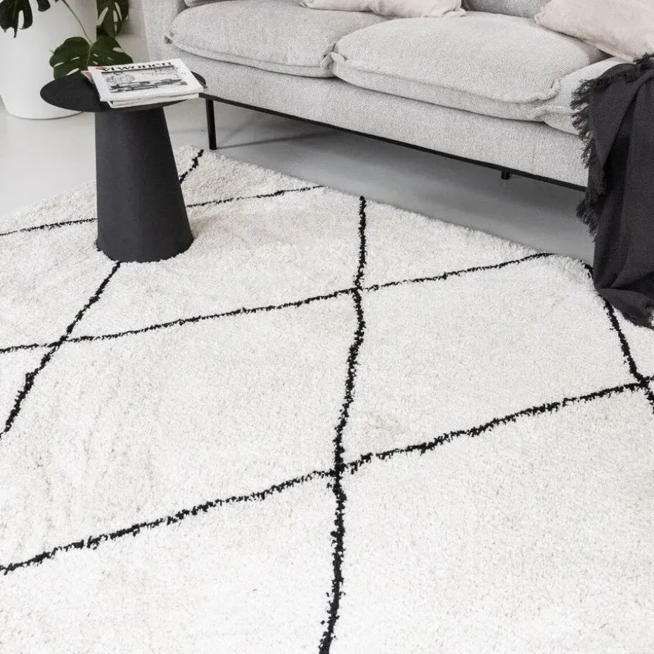 Interieur05 berber vloerkleed Nea wit/zwart - 230 x 160 cm