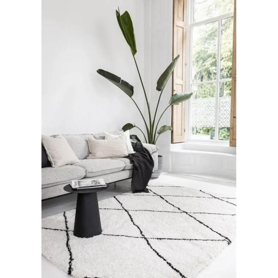 Interieur05 berber vloerkleed Nea wit/zwart - 330 x 240 cm