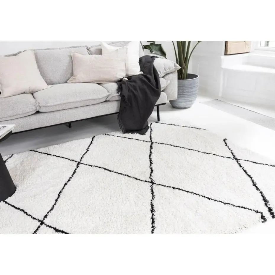 Interieur05 berber vloerkleed Nea wit/zwart - 330 x 240 cm