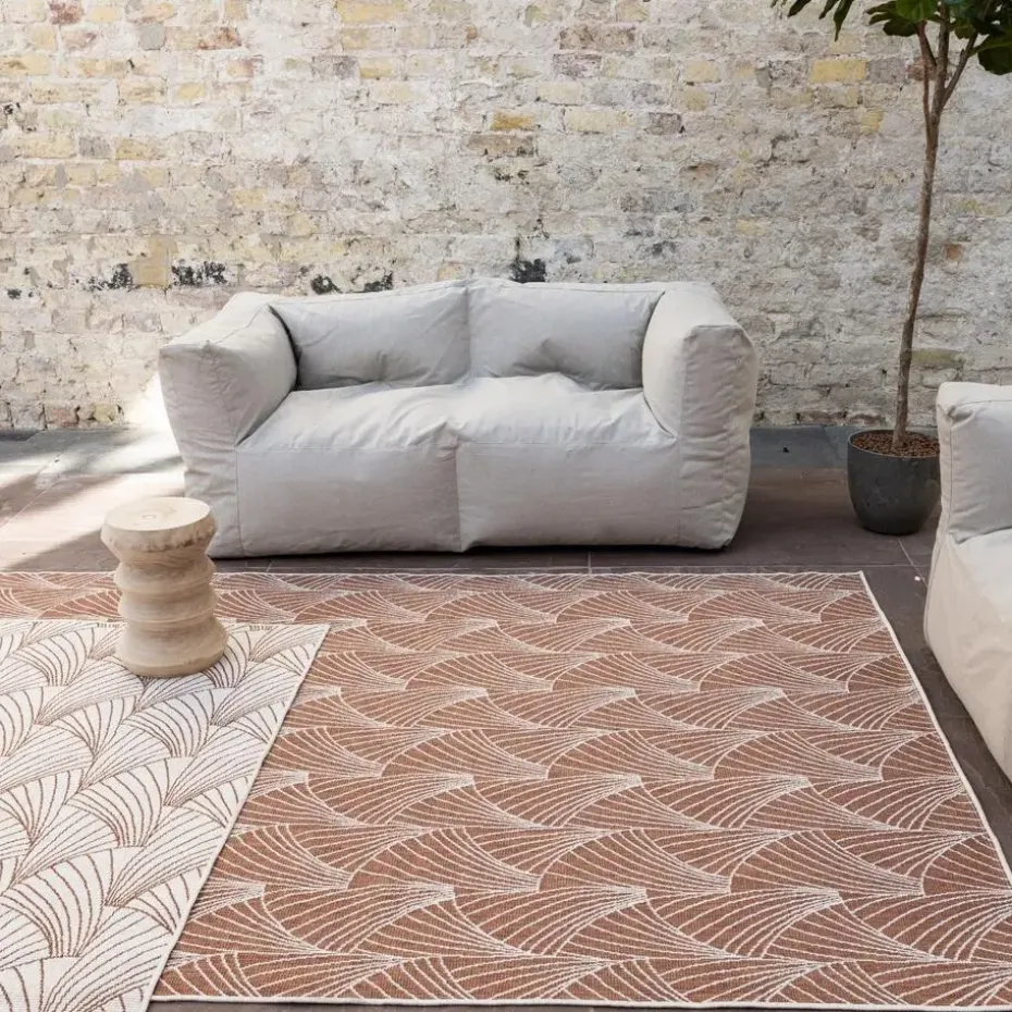 Interieur05 Buitenkleed Deco roest/wit - 340 x 240 cm