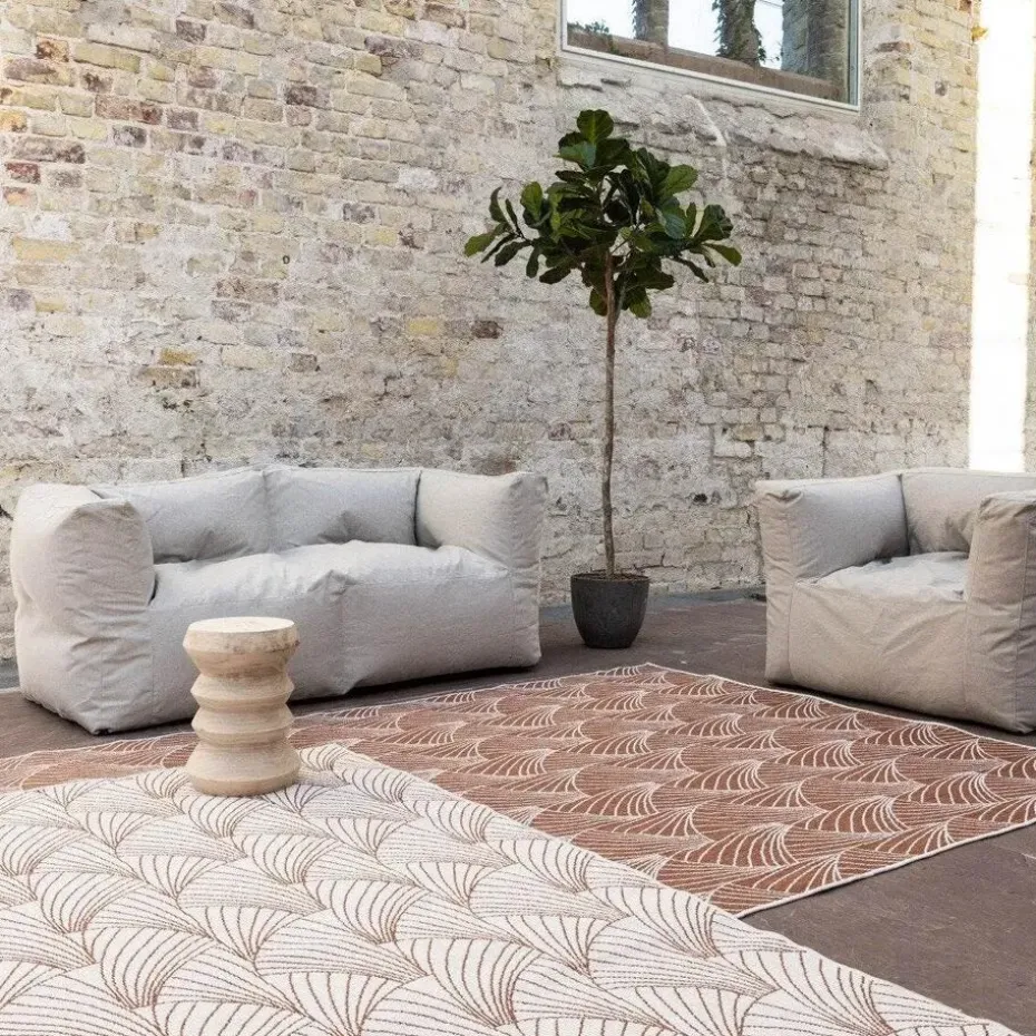 Interieur05 Buitenkleed Deco roest/wit - 340 x 240 cm