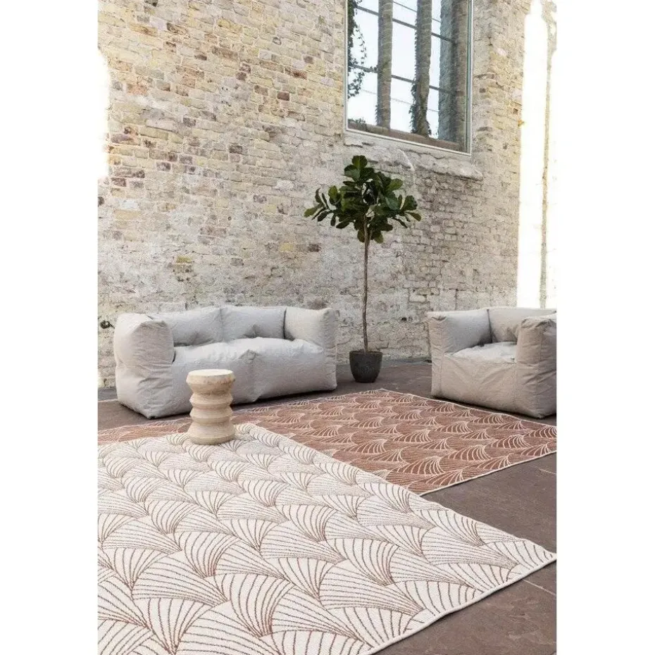 Interieur05 Buitenkleed Deco roest/wit - 340 x 240 cm