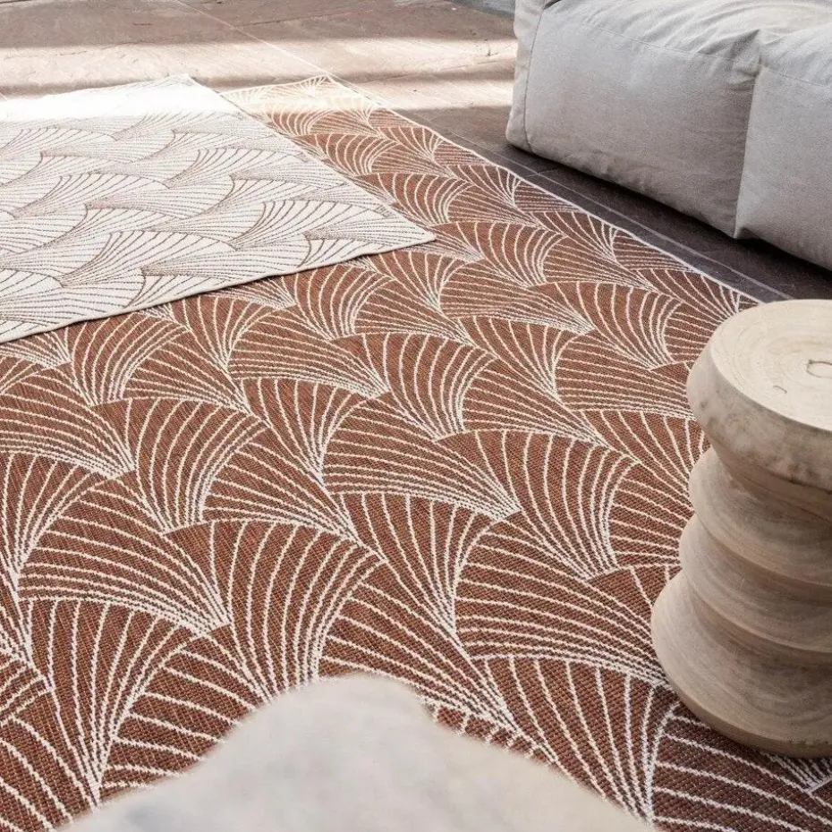 Interieur05 Buitenkleed Deco roest/wit - 340 x 240 cm