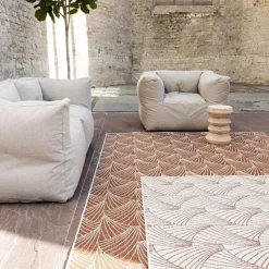 Interieur05 Buitenkleed Deco roest/wit - 230 x 160 cm