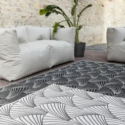 Interieur05 Buitenkleed Deco zwart/wit - 230 x 160 cm