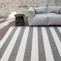 Interieur05 Buitenkleed Stripes Grijs/Wit dubbelzijdig - 230 x 160 cm