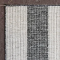 Interieur05 Buitenkleed Stripes Grijs/Wit dubbelzijdig - 230 x 160 cm