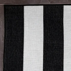 Interieur05 Buitenkleed Stripes zwart/wit dubbelzijdig - 290 x 200 cm