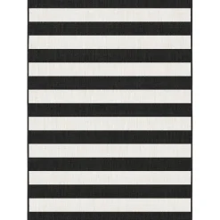 Interieur05 Buitenkleed Stripes zwart/wit dubbelzijdig - 230 x 160 cm