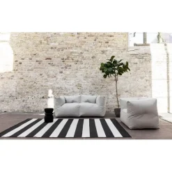 Interieur05 Buitenkleed Stripes zwart/wit dubbelzijdig - 230 x 160 cm