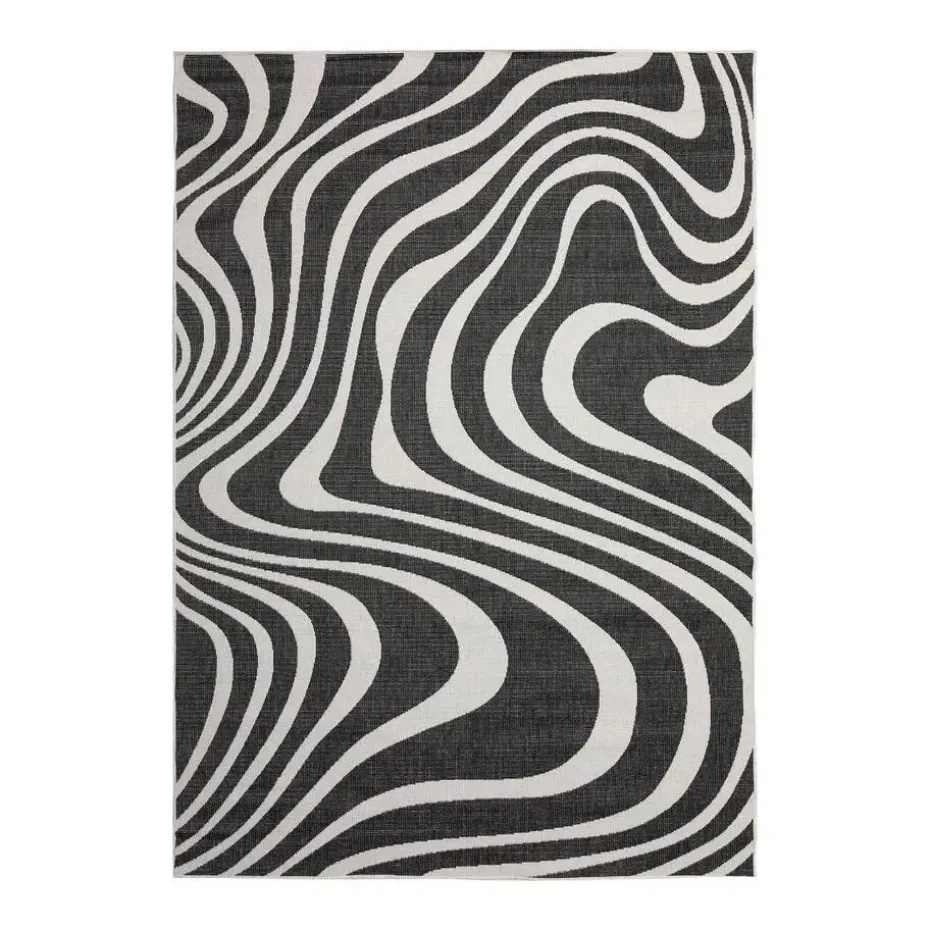Interieur05 Buitenkleed Swirl Zwart - 290 x 200 cm