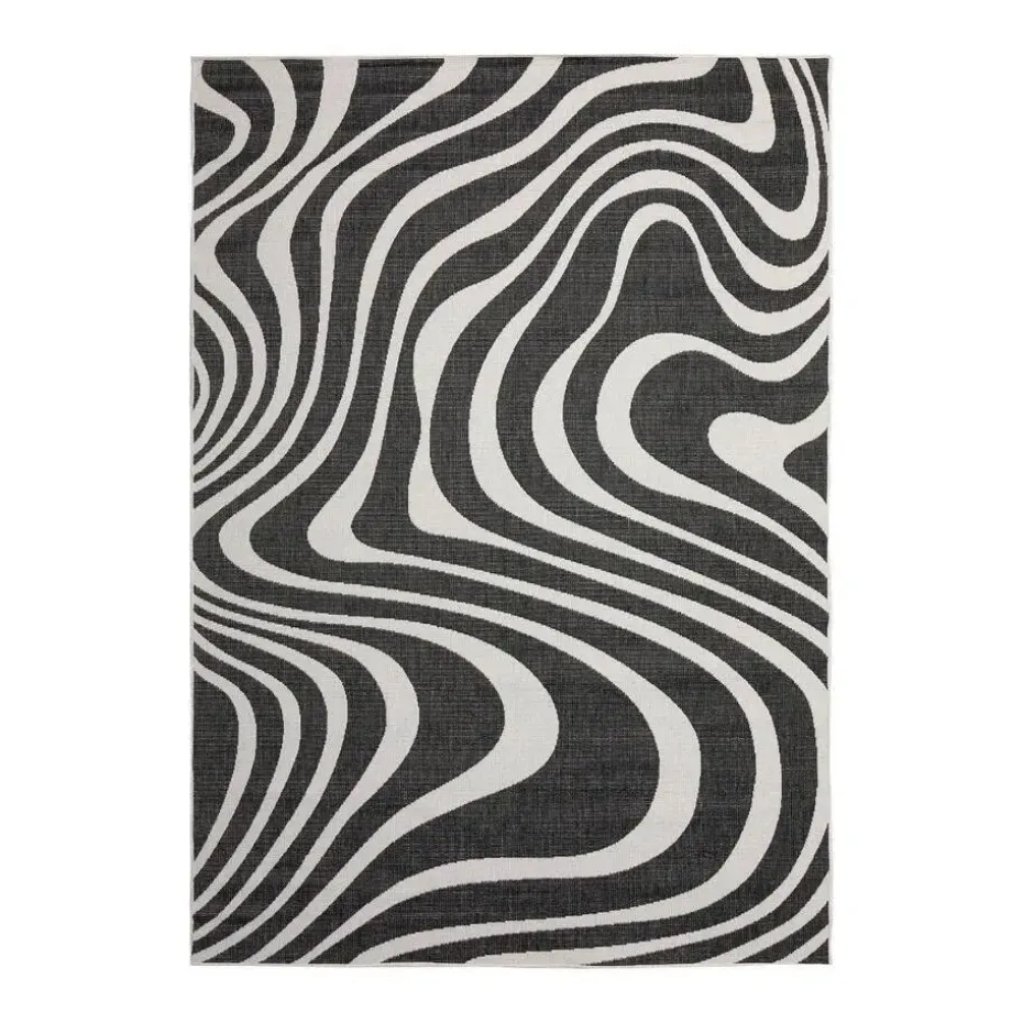 Interieur05 Buitenkleed Swirl Zwart - 340 x 240 cm