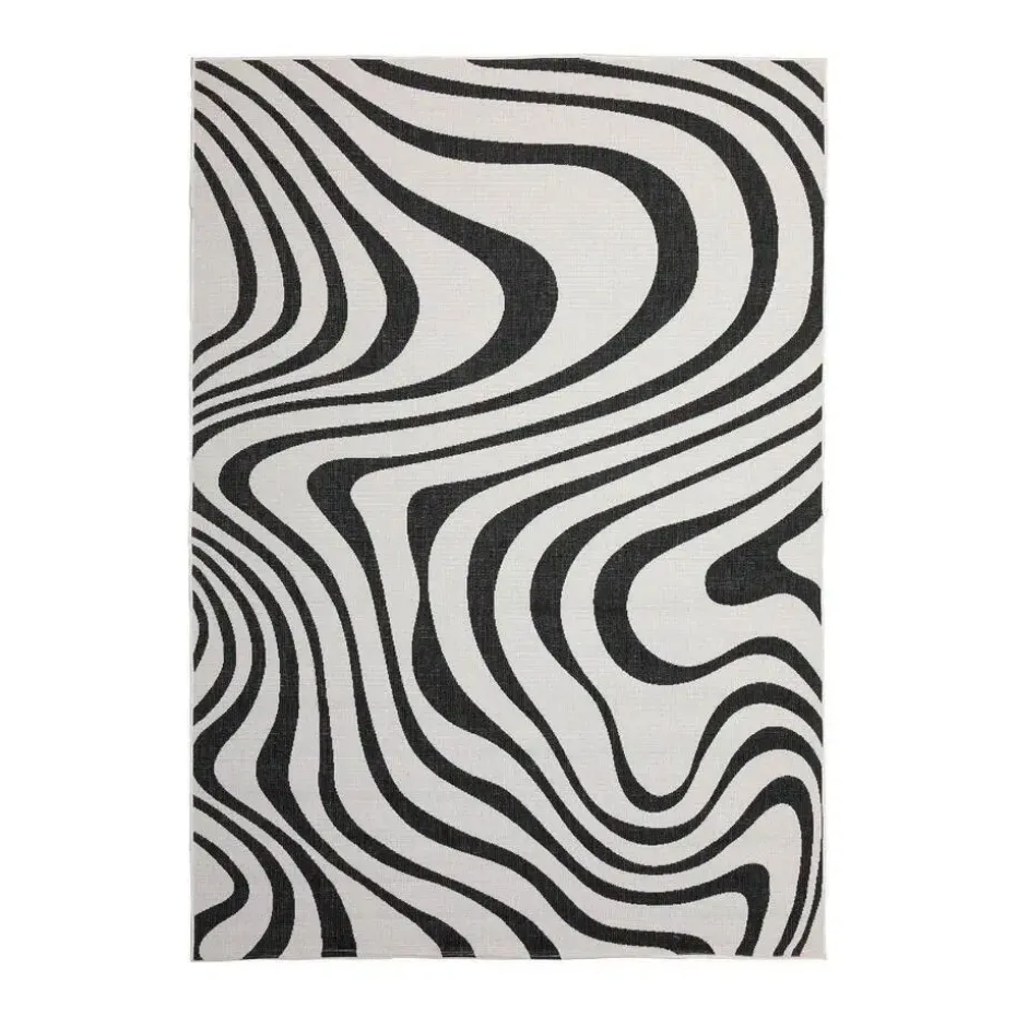 Interieur05 Buitenkleed Swirl Zwart - 340 x 240 cm