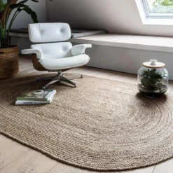 Interieur05 EVA Interior ovaal vloerkleed jute naturel - 120 x 180 cm