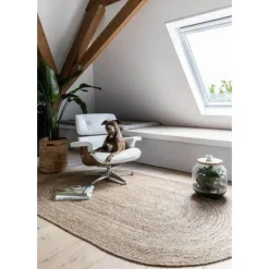 Interieur05 EVA Interior ovaal vloerkleed jute naturel - 120 x 180 cm