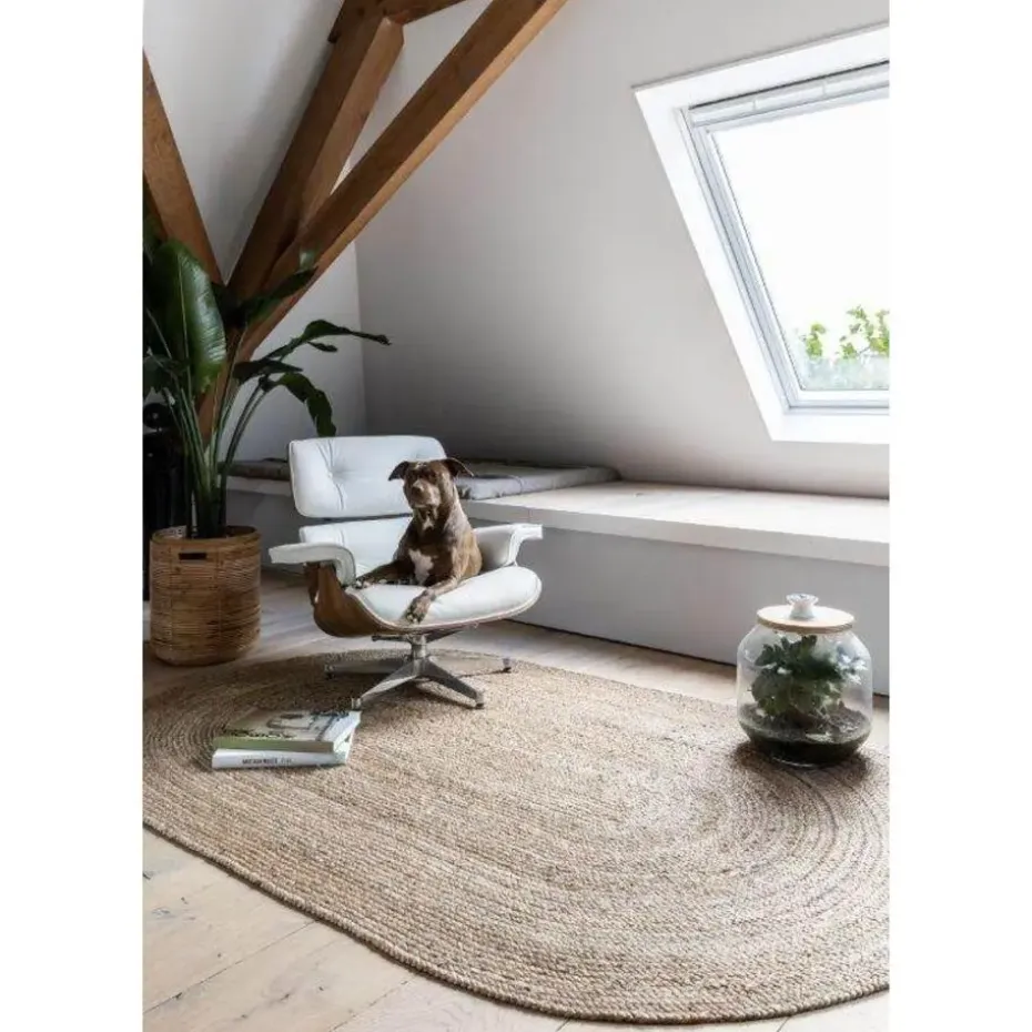 Interieur05 EVA Interior ovaal vloerkleed jute naturel - 120 x 180 cm