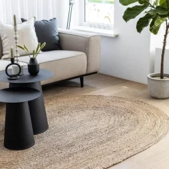 Interieur05 EVA Interior ovaal vloerkleed jute naturel - 120 x 180 cm
