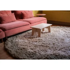 Interieur05 hoogpolig vloerkleed polyester Pilo groen/beige - 240 x 240 cm