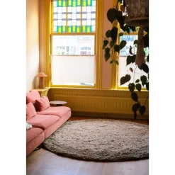 Interieur05 hoogpolig vloerkleed polyester Pilo groen/beige - 240 x 240 cm