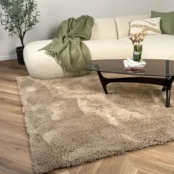 Interieur05 hoogpolig vloerkleed Furr bruin - 160 x 230 cm