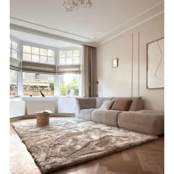 Interieur05 Hoogpolig vloerkleed Odelia beige/wit - 160 x 230 cm