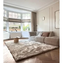 Interieur05 Hoogpolig vloerkleed Odelia beige/wit - 160 x 230 cm