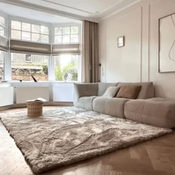 Interieur05 Hoogpolig vloerkleed Odelia beige/wit - 160 x 230 cm