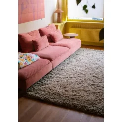 Interieur05 hoogpolig vloerkleed polyester Pilo groen/beige - 340 x 240 cm