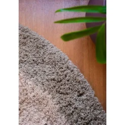 Interieur05 hoogpolig vloerkleed polyester Pilo groen/beige - 160 x 160 cm