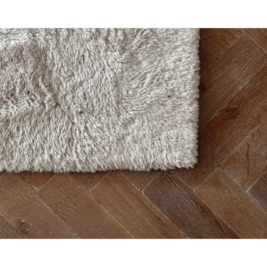 Interieur05 Hoogpolig vloerkleed Odelia beige/wit - 200 x 290 cm