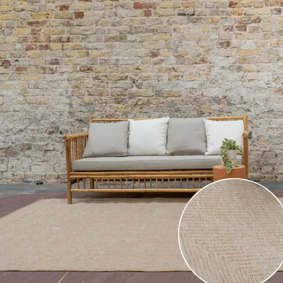 Interieur05 Jute buitenkleed naturel lines - 340 x 240 cm