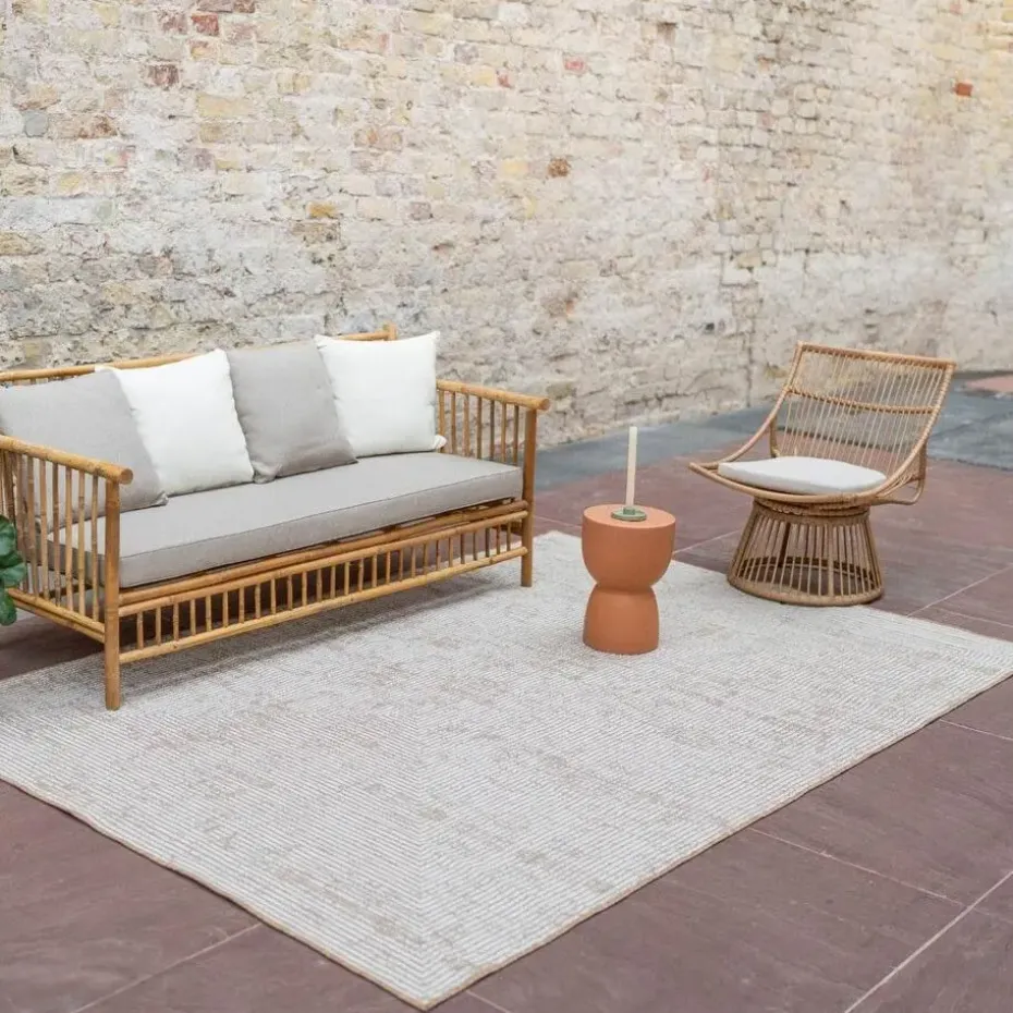 Interieur05 Jute buitenkleed naturel lines - 380 x 280 cm