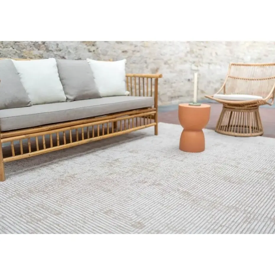 Interieur05 Jute buitenkleed naturel lines - 380 x 280 cm