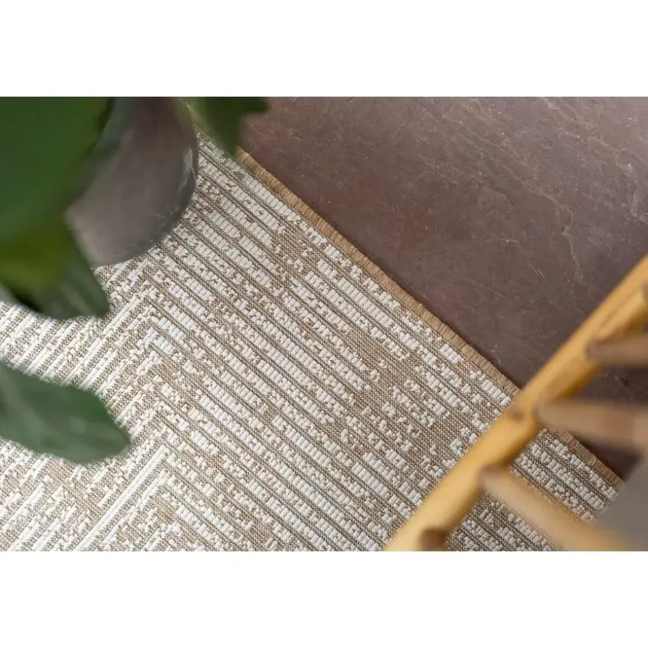 Interieur05 Jute buitenkleed naturel lines - 380 x 280 cm