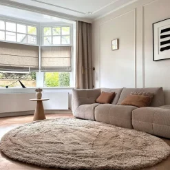 Interieur05 organisch hoogpolig vloerkleed Furr Stone bruin - 160 x 230 cm