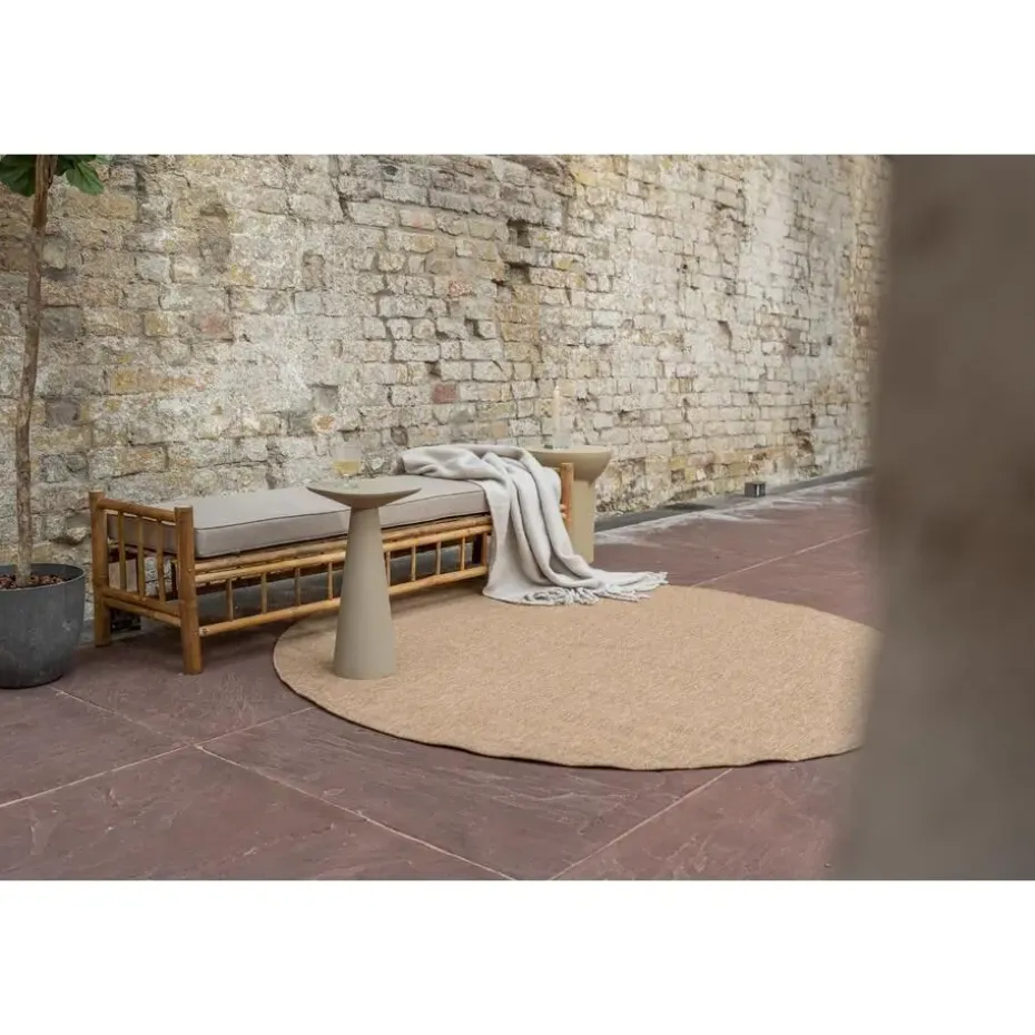 Interieur05 rond buitenkleed jute naturel uni - 240 x 240 cm