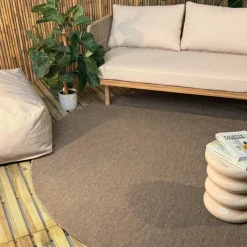 Interieur05 rond buitenkleed linnen Tone - 240 x 240 cm