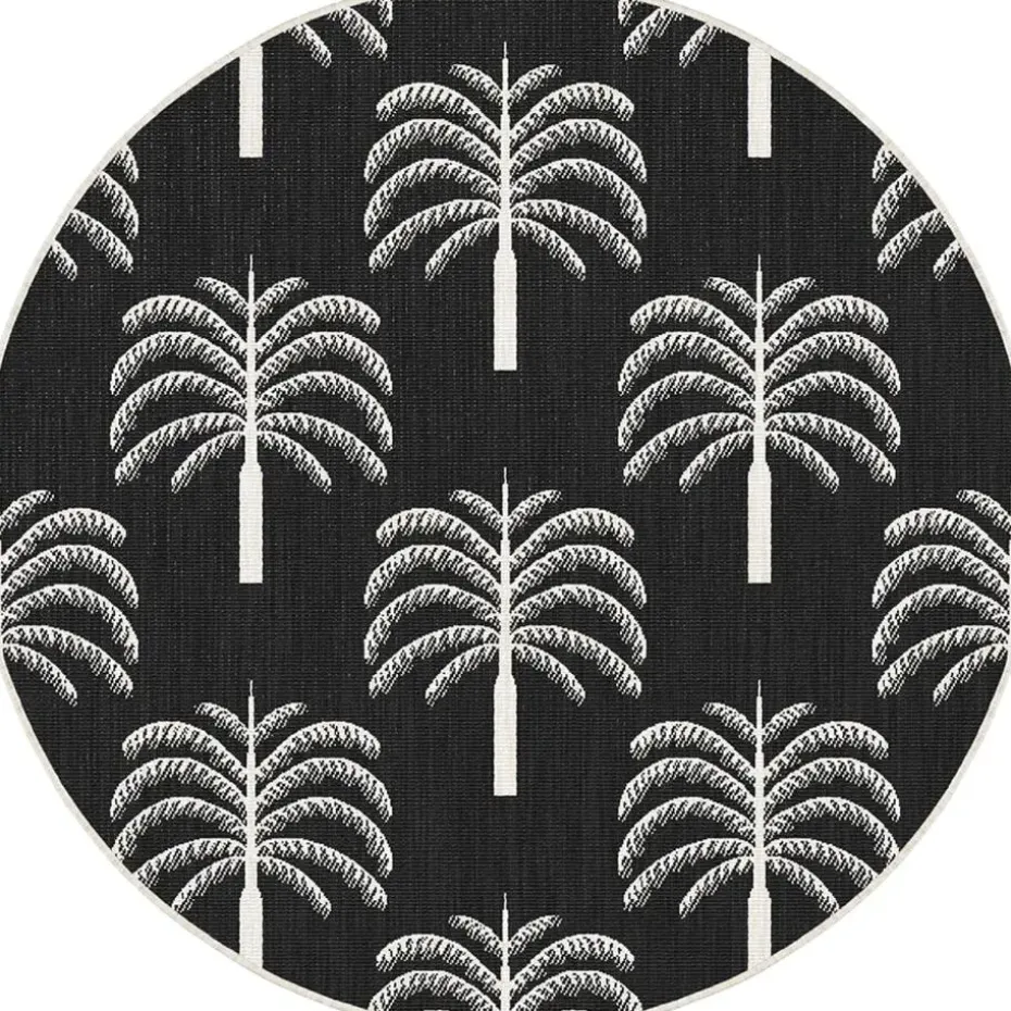 Interieur05 rond buitenkleed zwart/wit Oase - 200 x 200 cm