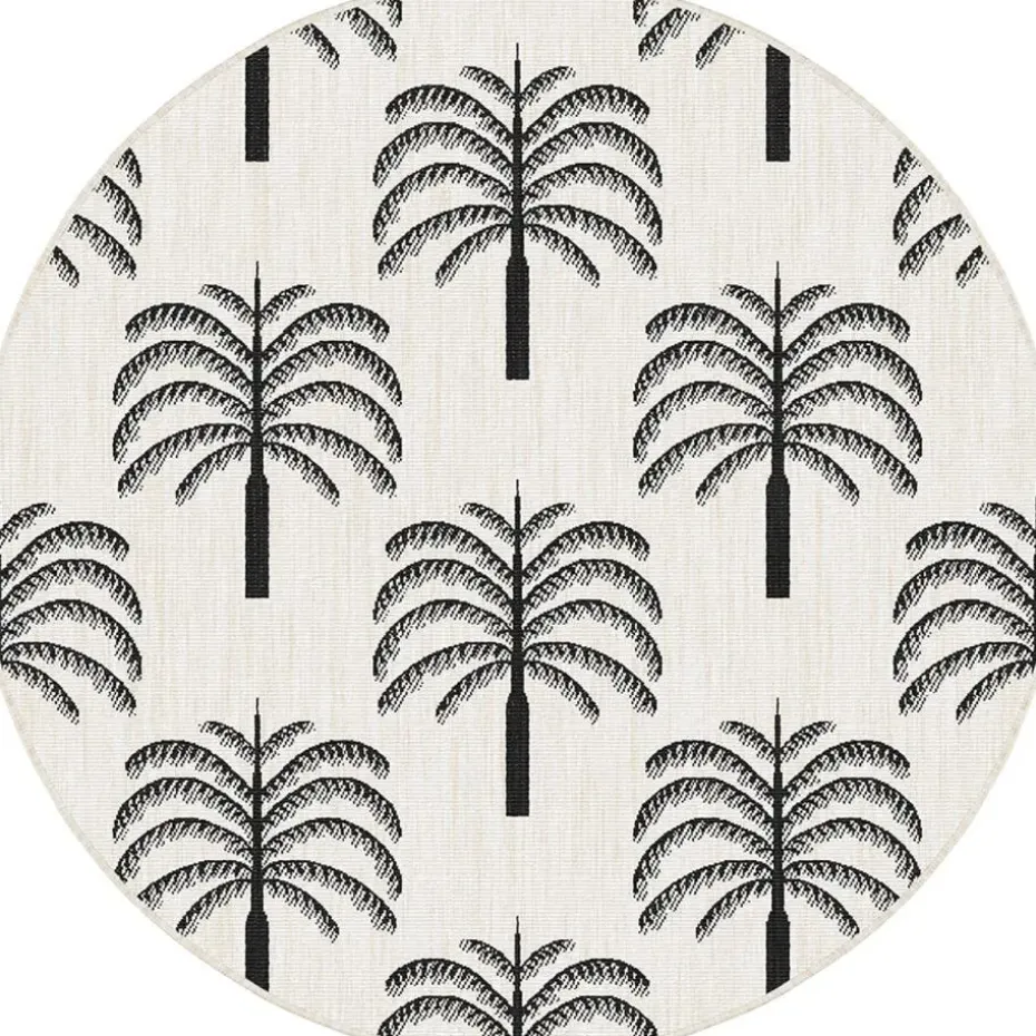 Interieur05 rond buitenkleed zwart/wit Oase - 200 x 200 cm