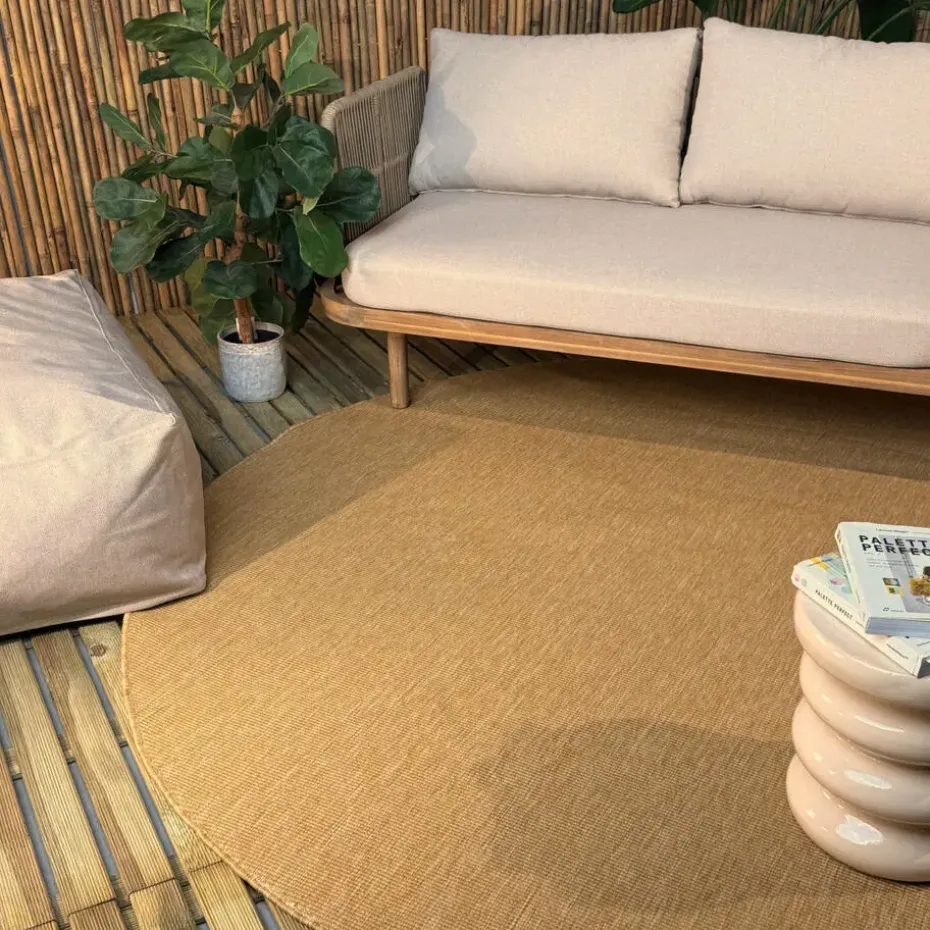Interieur05 rond buitenkleed geel/okergeel Tone - 240 x 240 cm