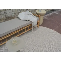 Interieur05 rond buitenkleed jute naturel zigzag - 240 x 240 cm