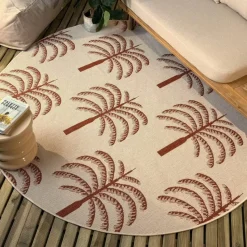 Interieur05 rond buitenkleed roest Oase - 200 x 200 cm