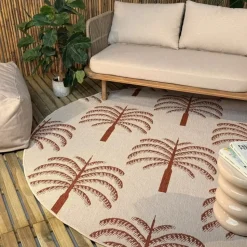 Interieur05 rond buitenkleed roest Oase - 200 x 200 cm