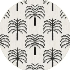 Interieur05 rond buitenkleed zwart/wit Oase - 240 x 240 cm