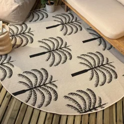 Interieur05 rond buitenkleed zwart/wit Oase - 240 x 240 cm